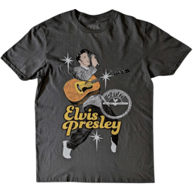 Rock Off Sun Records Elvis Toes T Shirt Charcoal