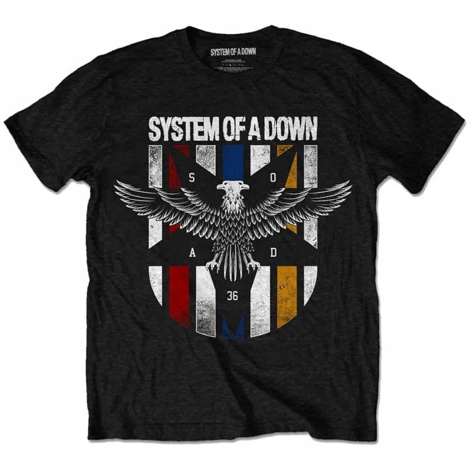 Rock Off System Of A Down Eagle Colours T Shirt in Black