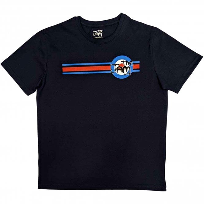 Rock Off The Jam Target Stripe T Shirt in Navy