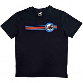 Rock Off The Jam Target Stripe T Shirt in Navy