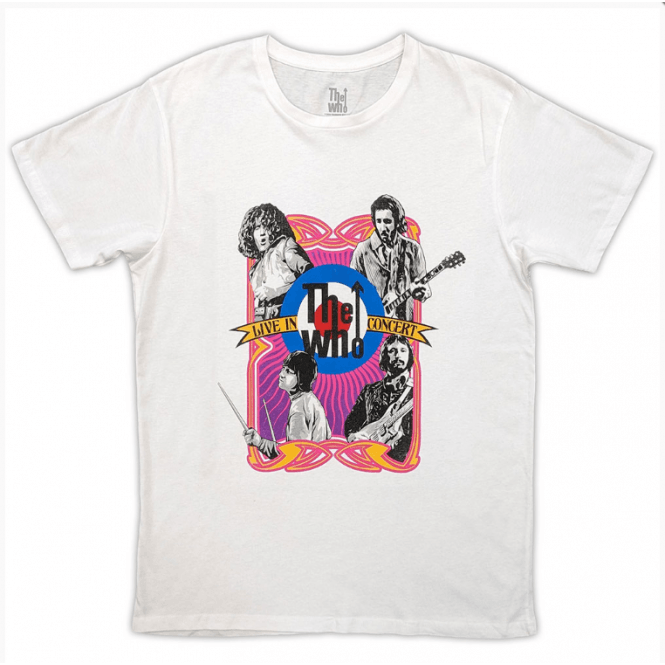 Rock Off The Who In Concert Target Logo T Shirt - White