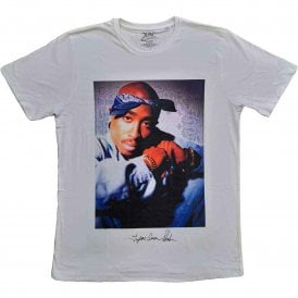 Rock Off Tupac Blue Bandana T Shirt in White
