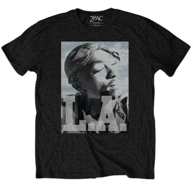 Rock Off Tupac La Skyline Kids T-Shirt -Black