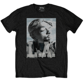 Rock Off Tupac La Skyline Kids T-Shirt -Black