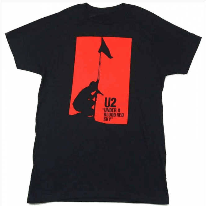 Rock Off U2 Blood Red Sky T Shirt - Black