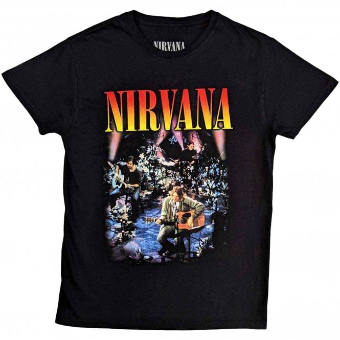 Rock Off Unplugged Photo Nirvana T Shirt in Black