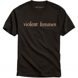 Rock Off Violent Femmes Salmon Pink Vintage Logo T Shirt in Black