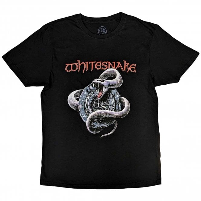 Rock Off Whitesnake Silver Snake T Shirt in Black