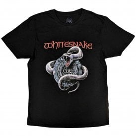 Rock Off Whitesnake Silver Snake T Shirt in Black