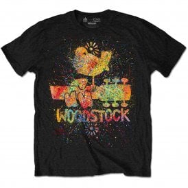 Rock Off Woodstock Splatter T Shirt in Black