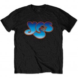 Rock Off Yes Classic Blue Logo T Shirt in Black