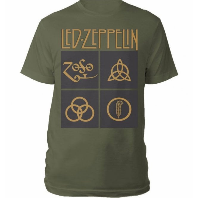 Rock Off Zeppelin Gold Symbols Black