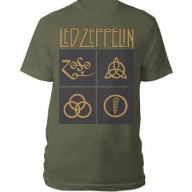 Rock Off Zeppelin Gold Symbols Black