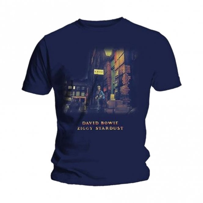 Rock Off Ziggy Stardust Bowie T Shirt in Navy