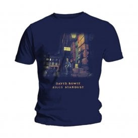 Rock Off Ziggy Stardust Bowie T Shirt in Navy