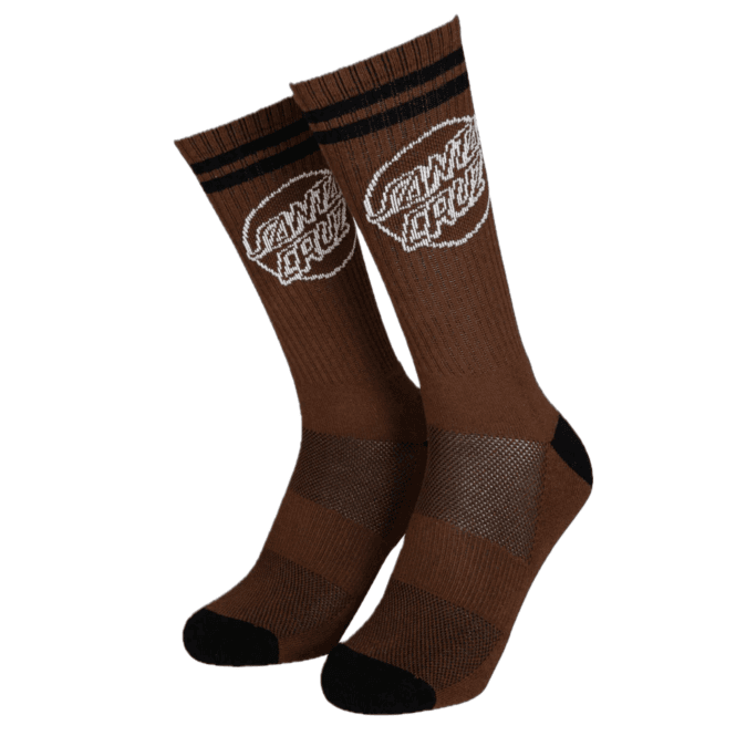 Santa Cruz 2 Pack Kick Socks - Chestnut/Black