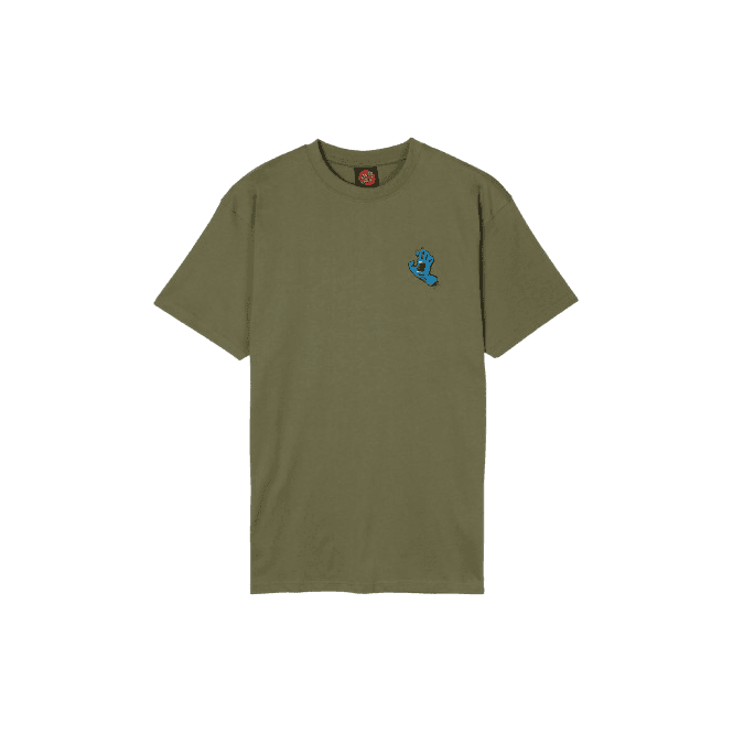 Santa Cruz Screaming Hand Chest T-shirt in Deep Olive