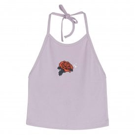 Santa Cruz Womens Rose Glimmer Halter Top in Pale Lavender