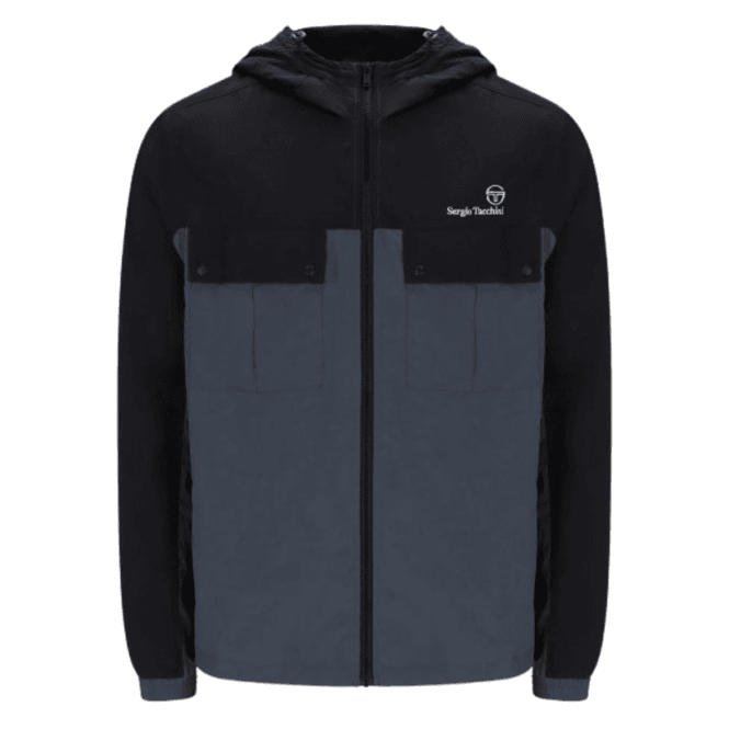 Sergio Tacchini Alba Hooded Jacket in Black/turbulence