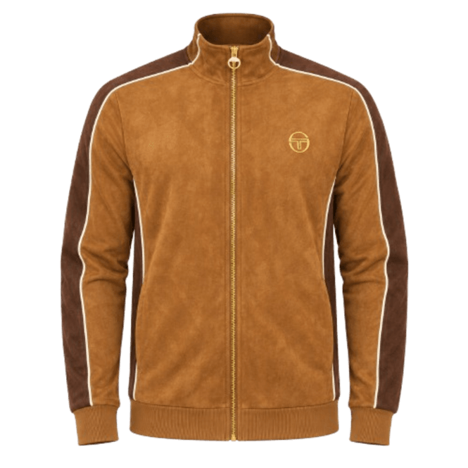 Sergio Tacchini Contrasto Suede Track Top Golden Brown