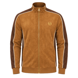 Sergio Tacchini Contrasto Suede Track Top Golden Brown