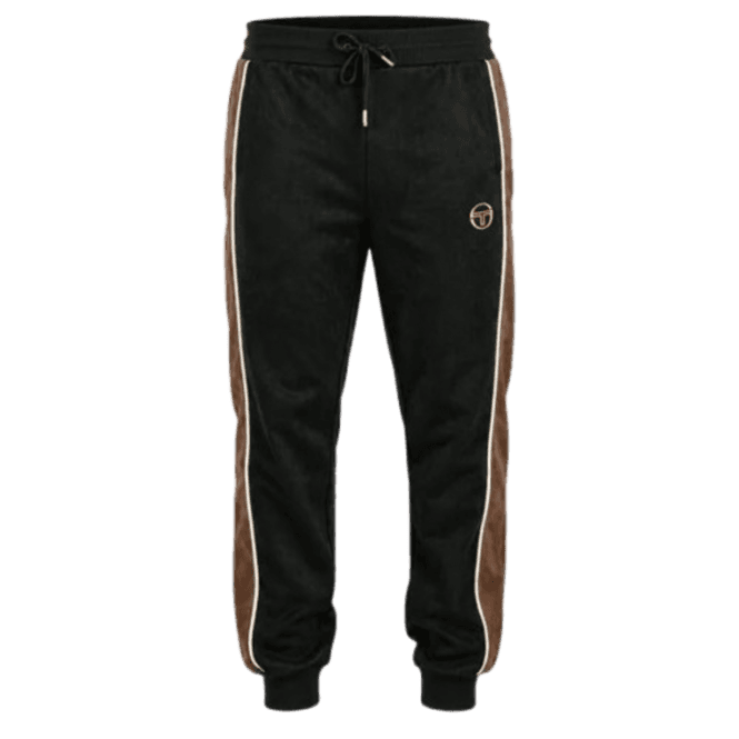 Sergio Tacchini Contrasto Tp Suede Trackpants Black/potting Soil/gardenia