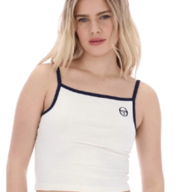 Sergio Tacchini Flora Cropped Cami Top Gardenia/maritime Blue