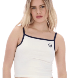 Sergio Tacchini Flora Cropped Cami Top Gardenia/maritime Blue