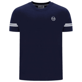 Sergio Tacchini Grello Crew Neck T Shirt in Maritime Blue / White