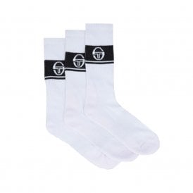 Sergio Tacchini Koos 3pk Crew Sock in White/Adrenaline Rush
