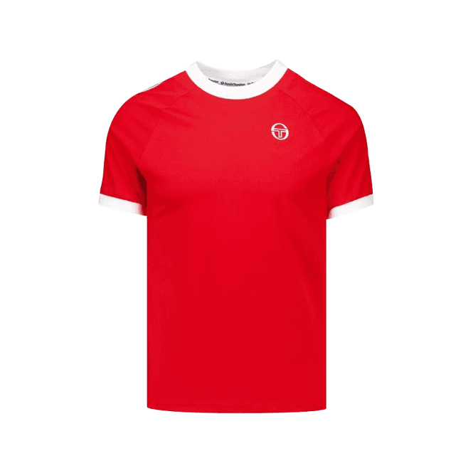 Sergio Tacchini Pino Ringer T-shirt in Adrenaline Rush/white