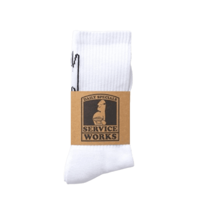 Service Works Knife & Fork Socks in White