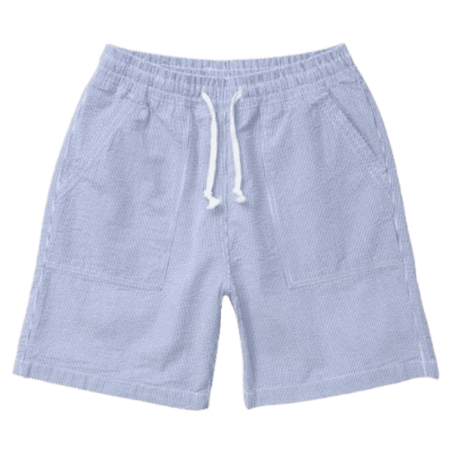 Service Works Seersucker Chef Shorts in Navy Stripe