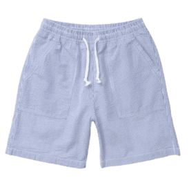 Service Works Seersucker Chef Shorts in Navy Stripe