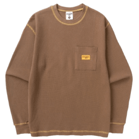 Service Works Waffle Contrast Thermal Ls Tee Brown/yellow