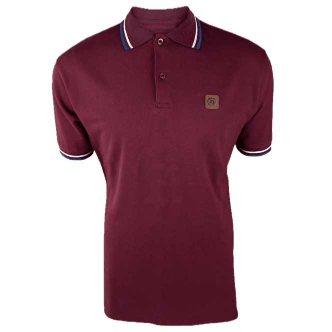 Trojan 3 Colour Tipped Polo Shirt - Port Red