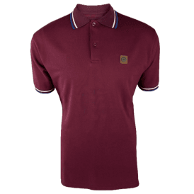 Trojan 3 Colour Tipped Polo Shirt - Port Red