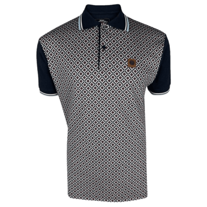 Trojan Diamond Panel Polo Navy