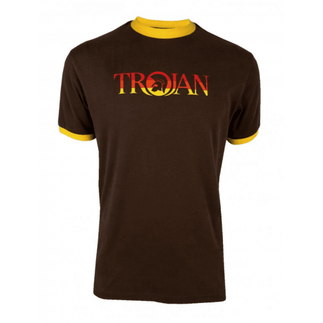 Trojan Logo Ringer T-Shirt - Chocolate Brown