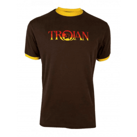 Trojan Logo Ringer T-Shirt - Chocolate Brown