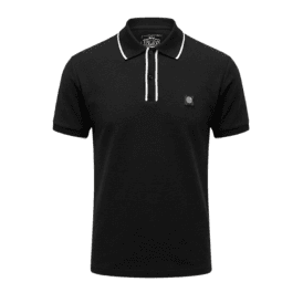 Trojan Mono Ottoman Rib Polo Black