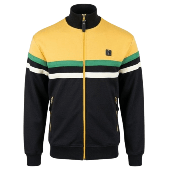 Trojan Panel Track Top in Black