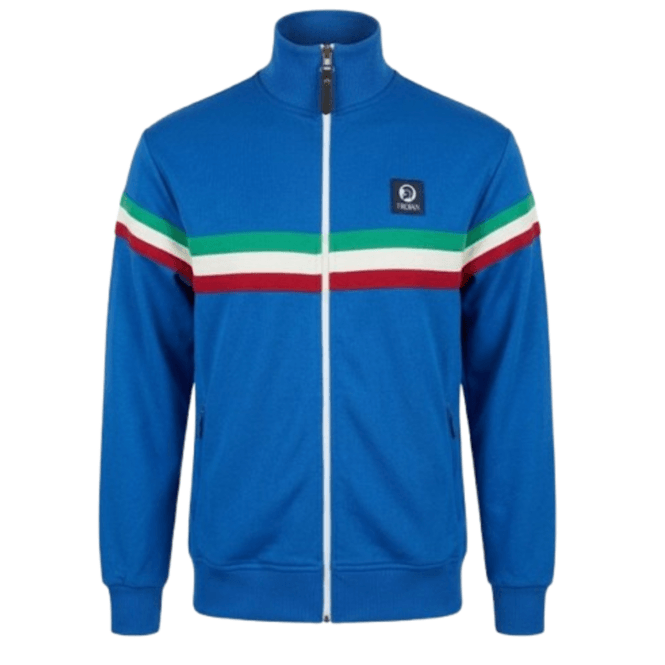 Trojan Retro Stripe Track Top in Cobalt