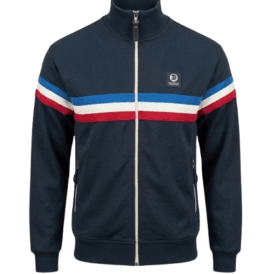 Trojan Retro Stripe Track Top in Navy