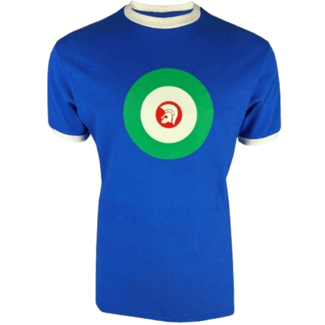 Trojan Target Logo Ringer Tee Cobalt