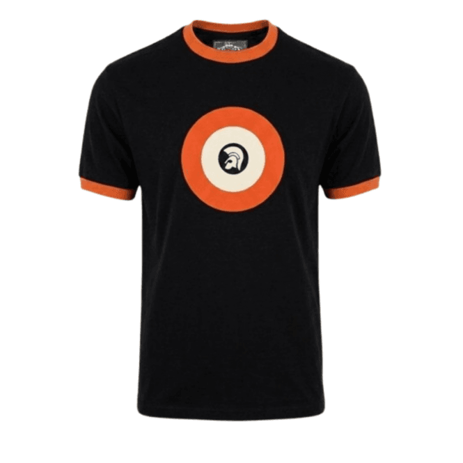 Trojan Target Logo Ringer Tee in Black