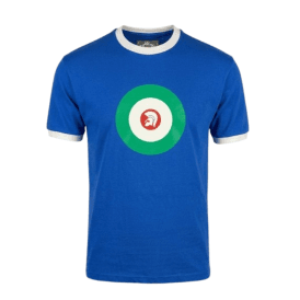 Trojan Target Logo Ringer Tee in Cobalt