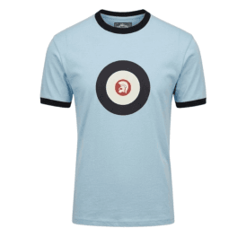 Trojan Target Logo Ringer Tee Powder
